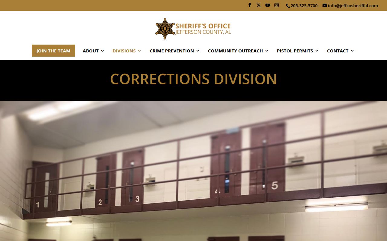 Jefferson County Sheriff corrections page for inmate search