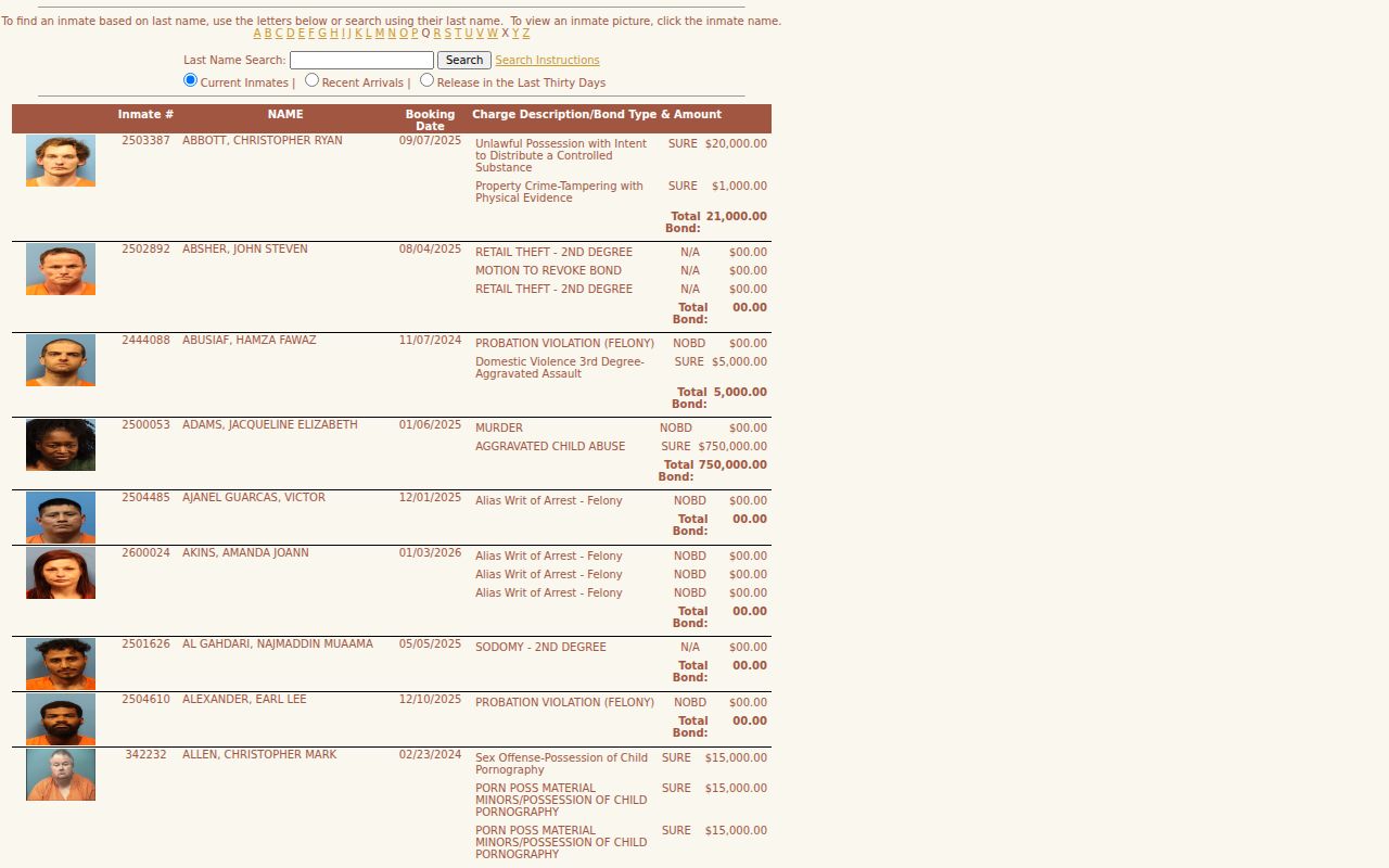 Shelby County inmate listing website for jail roster search